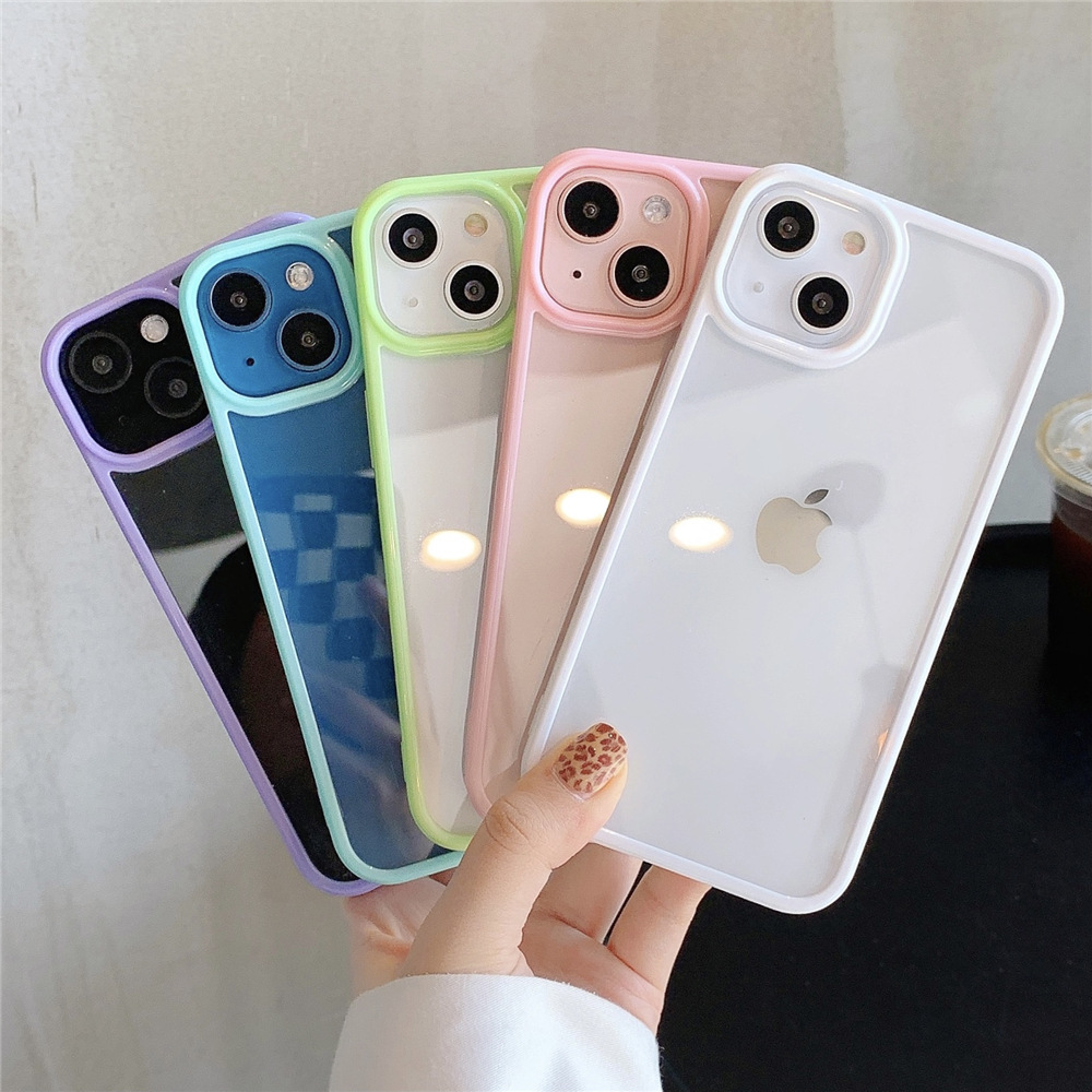 Phone Cases Burga - Candy Colored Acrylic Transparent Phone Case