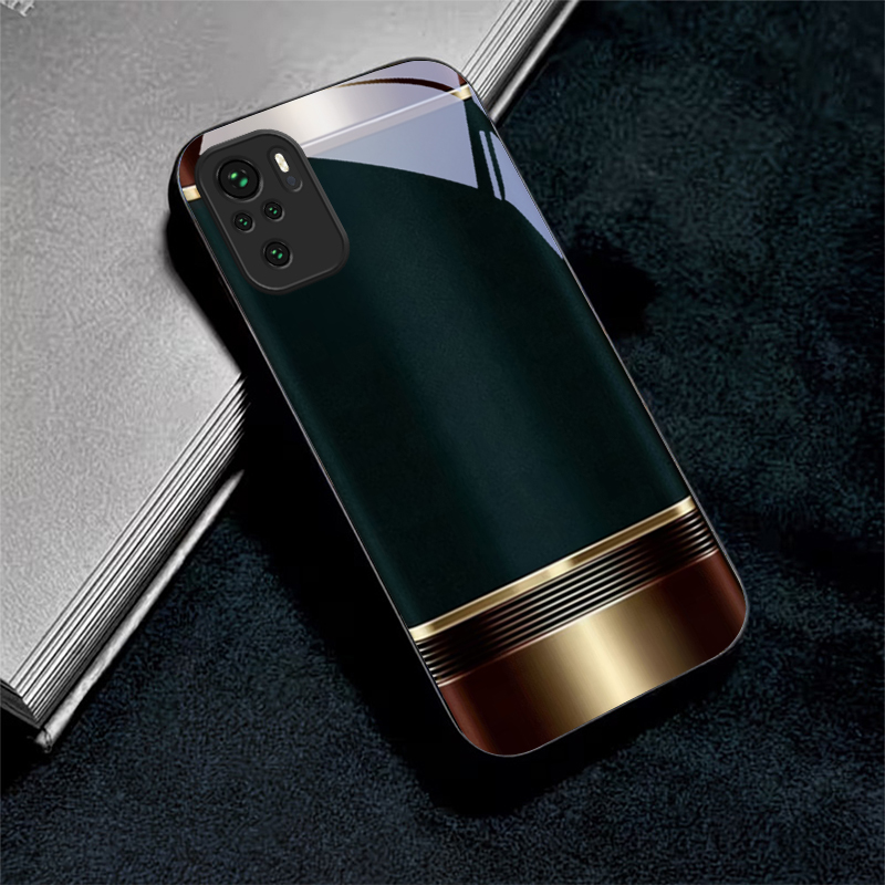 Phone Cases India - Metal trim border Black Glass Phone