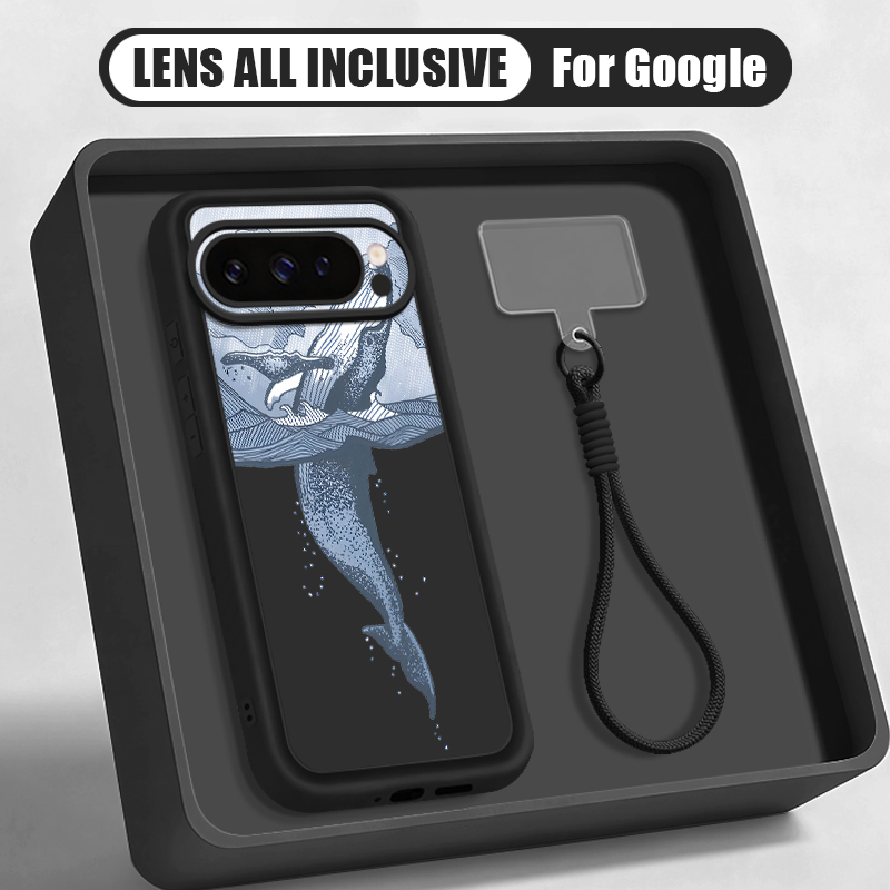 Phone Cases Pixel 10 Pro - Humpback Whale Print Wrist Strap Lanyard