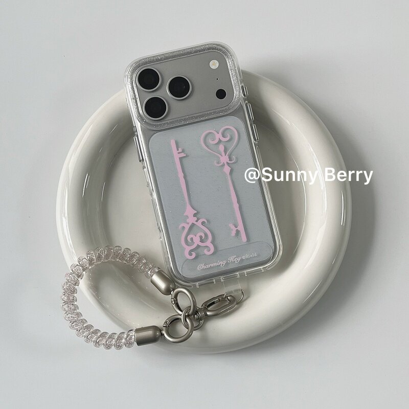 Phone Cases Korean - Korean Ins Y2K Pink Keys Shining