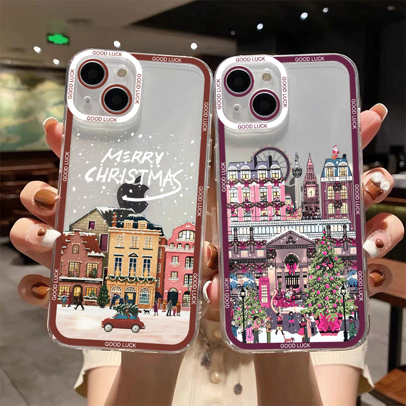 Phone Cases Xiaomi - Winter New Year Christmas Street Scenery