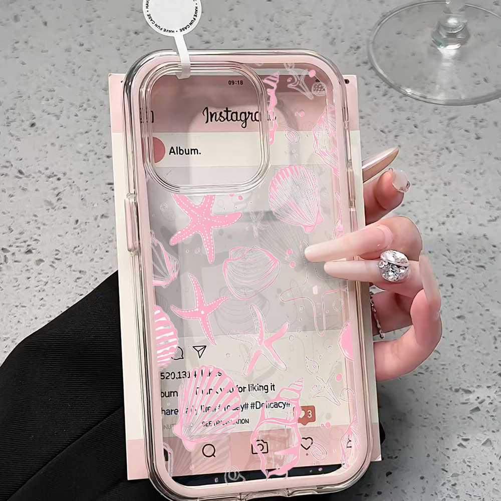 Phone Cases Otterbox - Summer Pink Seashell Clear Phone Case