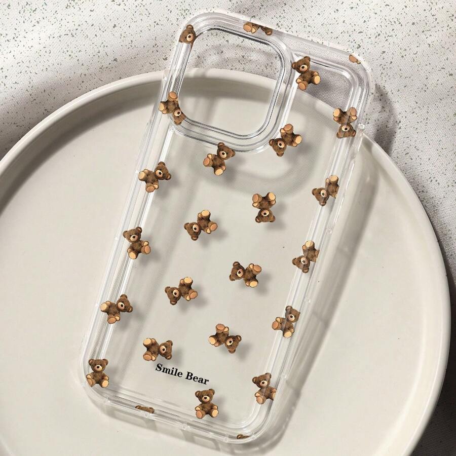 Cute Cartoon Case - Flower Bear Print Phone Case for
