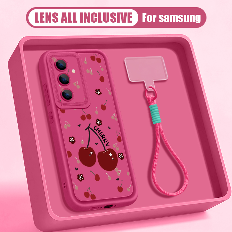 Phone Cases Motorola Edge 2025 - Cherry Pattern Lanyard Phone Case For