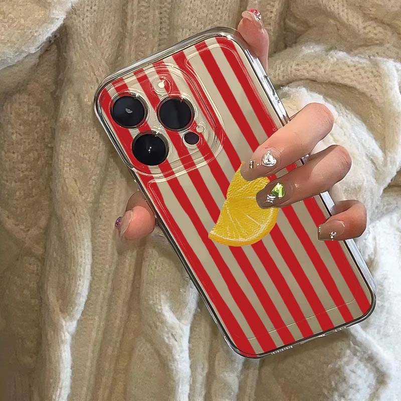 Phone Cases Designer - Lemon Red Pink Blue Stripe Design
