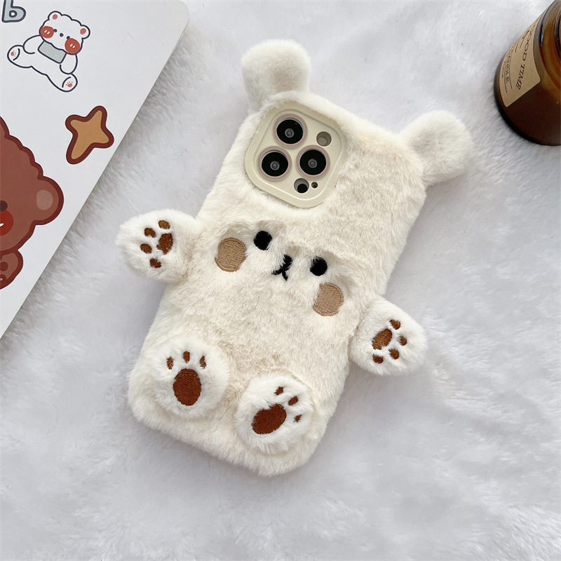 Korean 3D Cartoon Bear Fluffy  - огляд і ціна Phone Cases Korean