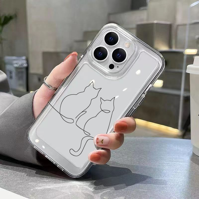 Cute Line Cat Anti-drop Phone  - огляд і ціна Phone Cases Xiaomi