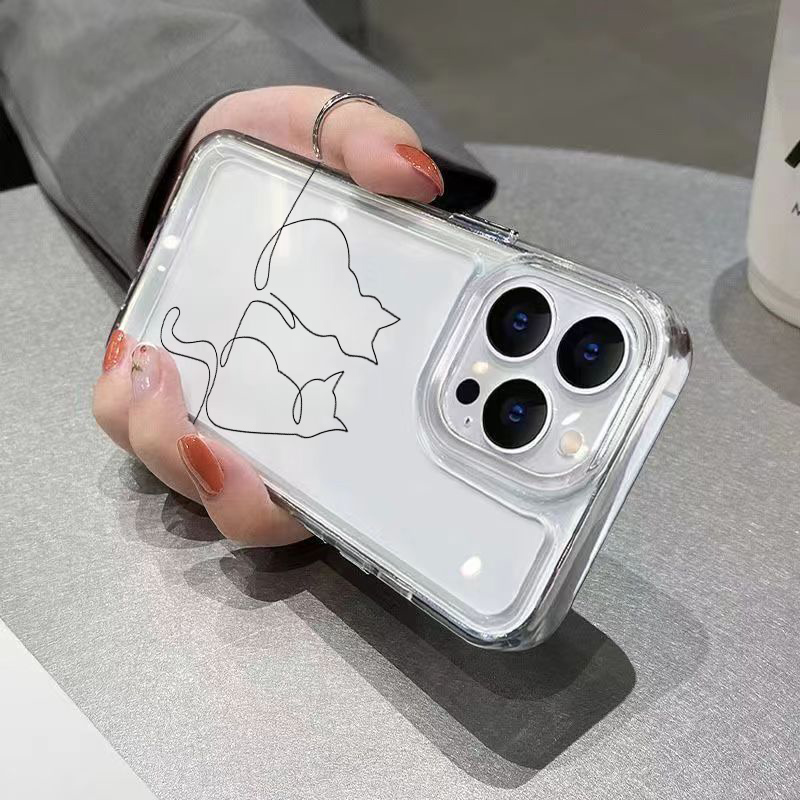 Cute Line Cat Anti-drop Phone  - огляд і ціна Phone Cases Xiaomi