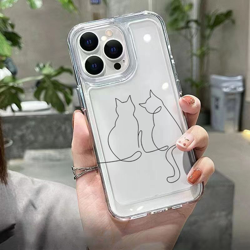 Cute Line Cat Anti-drop Phone  - огляд і ціна Phone Cases Xiaomi