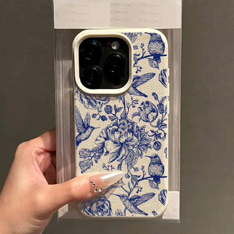 Blue Retro Floral Bird Pattern - огляд і ціна Phone Cases Otterbox
