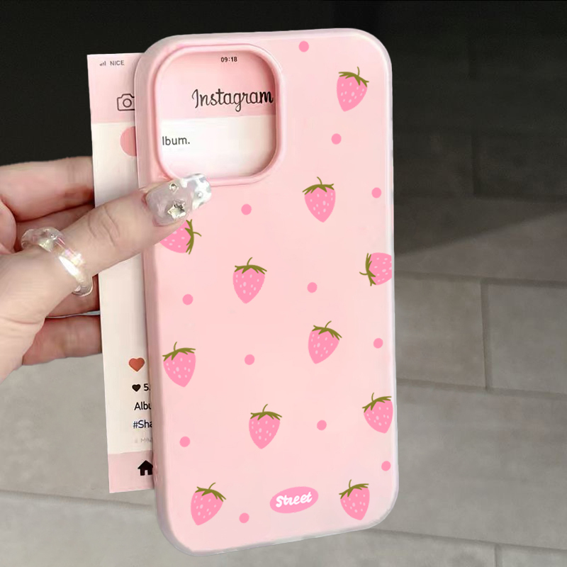 Sweet Pink Strawberry Pattern  - огляд і ціна Phone Cases Xiaomi