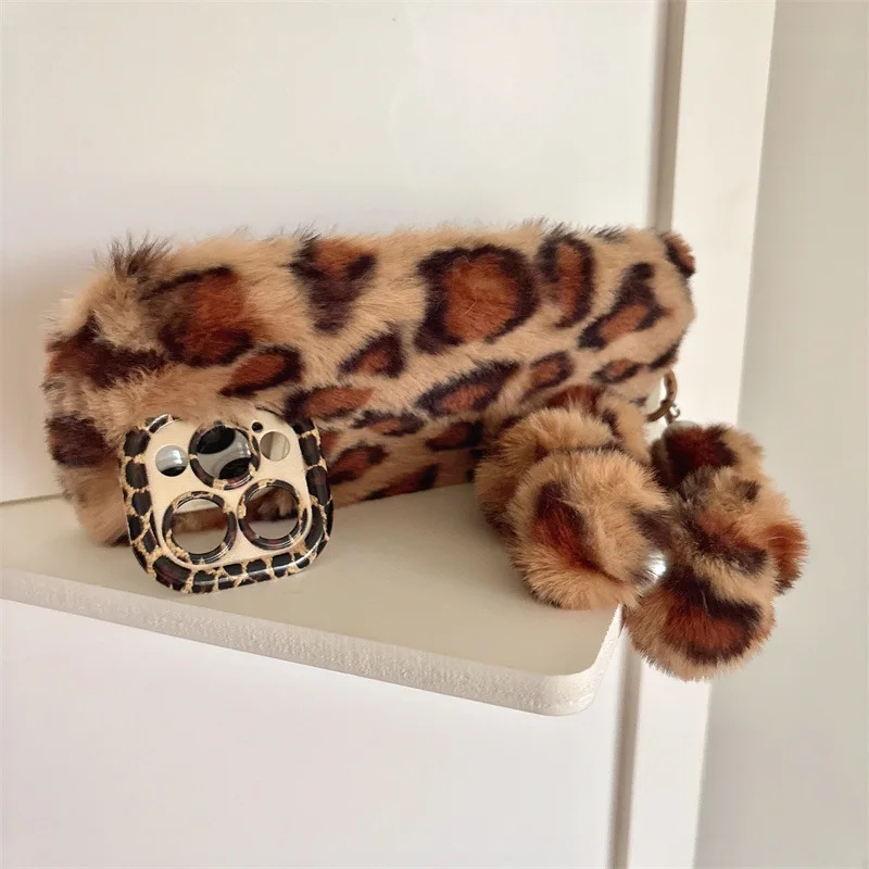 Fashion Leopard Furry Plush Le - огляд і ціна Phone Cases For Iphone 15