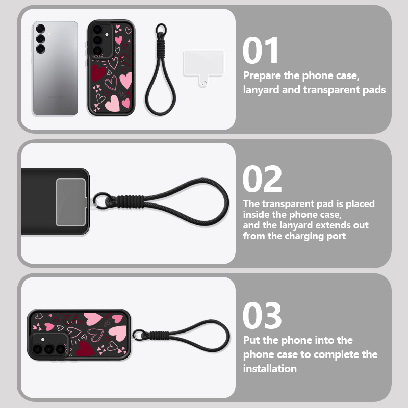 Colorful Hearts Lanyard Phone  - огляд і ціна Phone Cases Motorola Edge 2025
