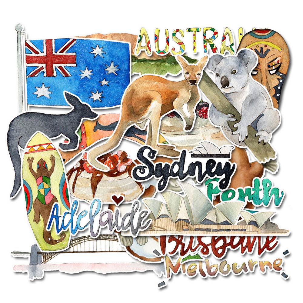 Pack of 20 Watercolor Australi - огляд і ціна Phone Cases Australia
