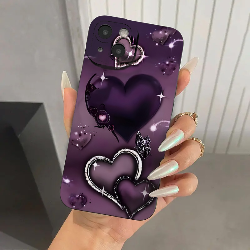 Purple Heart-Shaped Design TPU - огляд і ціна Phone Cases Designer